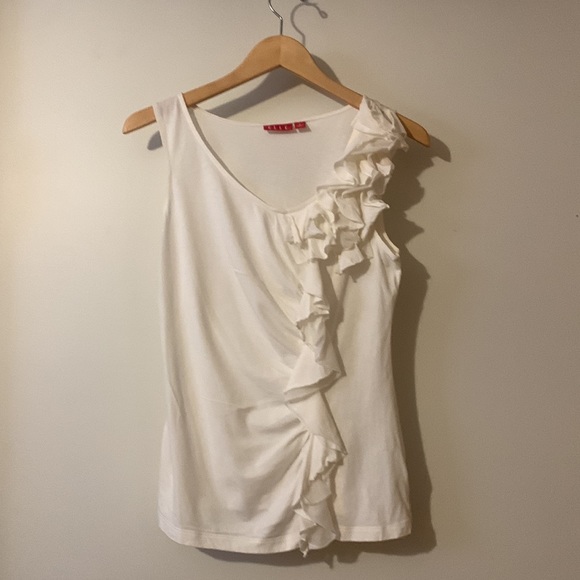 ELLE Mixed Media Sleeveless Blouse. Size M - Picture 1 of 4
